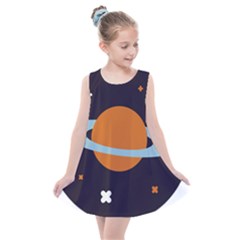 Planet-orbit-universe-star-galaxy Kids  Summer Dress by Cowasu