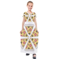 Pizza-slice-food-italian Kids  Short Sleeve Maxi Dress by Sarkoni