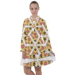 Pizza-slice-food-italian All Frills Chiffon Dress by Sarkoni