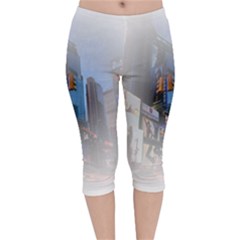 New York City Velvet Capri Leggings  by Sarkoni