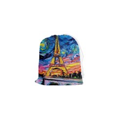 Eiffel Tower Starry Night Print Van Gogh Drawstring Pouch (xs) by Sarkoni