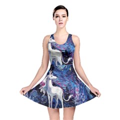 Unicorn Starry Night Print Van Gogh Reversible Skater Dress by Sarkoni