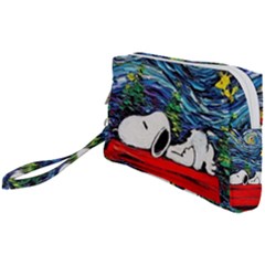 Dog Cartoon Vincent Van Gogh s Starry Night Parody Wristlet Pouch Bag (small) by Sarkoni