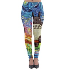 Cartoon Starry Night Art Van Gogh Parody Lightweight Velour Leggings by Sarkoni