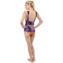 Halloween Art Starry Night Hallows Eve Black Cat Pumpkin Cross Front Low Back Swimsuit View2