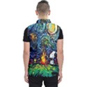 Dog Cartoon Starry Night Print Van Gogh Parody Men s Puffer Vest View2