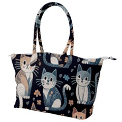 Cats Pattern Canvas Shoulder Bag by Valentinaart