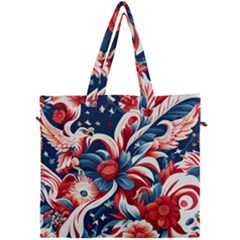 America Pattern Canvas Travel Bag by Valentinaart