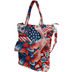 America Pattern Shoulder Tote Bag by Valentinaart