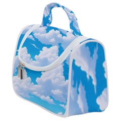 Sky Clouds Blue Cartoon Animated Satchel Handbag by Bangk1t