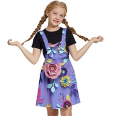 3d Flowers Pattern Flora Background Kids  Apron Dress by Bedest