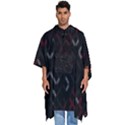 Abstract Dark Pattern Minimal Men s Hooded Rain Ponchos View1