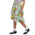 Summer Up Cute Doodle Kids  Ruffle Flared Wrap Midi Skirt View2