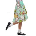 Summer Up Cute Doodle Kids  Ruffle Flared Wrap Midi Skirt View3