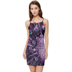 Purple Peacock Summer Tie Front Dress by Bedest