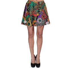 Cute Cartoon Doodle Skater Skirt by Bedest