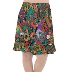 Cute Cartoon Doodle Fishtail Chiffon Skirt by Bedest