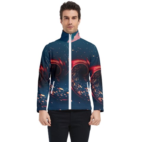 Fluid Swirl Spiral Twist Liquid Abstract Pattern Men s Bomber Jacket by Ravend