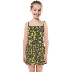 Sunflowers Yellow Flowers Flowers Digital Drawing Kids  Summer Sun Dress by Ravend