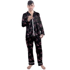 Background Graphic Wallpaper Decor Backdrop Design Men s Long Sleeve Satin Pajamas Set by Ravend