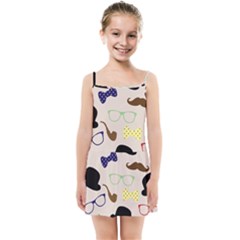 Moustache-hat-bowler-bowler-hat Kids  Summer Sun Dress by Ravend