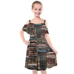 Pile Of Books Photo Of Assorted Book Lot Backyard Antique Store Kids  Cut Out Shoulders Chiffon Dress by Ravend