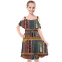 Books-library-bookshelf-bookshop Kids  Cut Out Shoulders Chiffon Dress View1