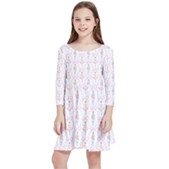 Ckqssd49352-2 Kids  Quarter Sleeve Skater Dress by adorned