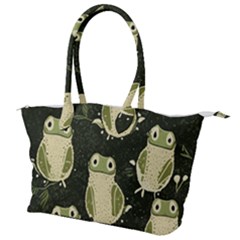 Frog Pattern Canvas Shoulder Bag by Valentinaart