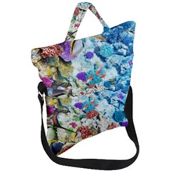 Fish The Ocean World Underwater Fishes Tropical Fold Over Handle Tote Bag by Ndabl3x