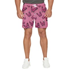 Pink Glitter Butterfly Men s Runner Shorts by Ndabl3x