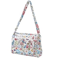 Mushroom Pattern Front Pocket Crossbody Bag by Valentinaart