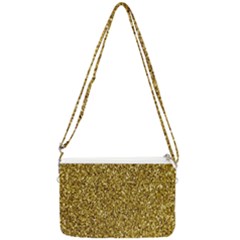 Gold Glittering Background Gold Glitter Texture, Close-up Double Gusset Crossbody Bag by nateshop