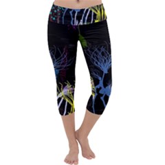 Art Design Graphic Neon Tree Artwork Capri Yoga Leggings by Bedest