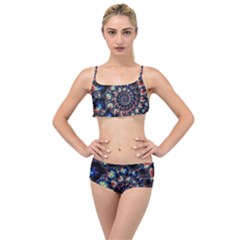 Psychedelic Colorful Abstract Trippy Fractal Layered Top Bikini Set by Bedest