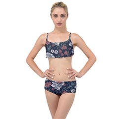 Flower Pattern Layered Top Bikini Set by Bedest