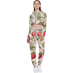 Strawberry Fruit Cropped Zip Up Lounge Set by Bedest