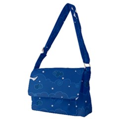 Sky Night Moon Clouds Crescent Full Print Messenger Bag (m) by Proyonanggan