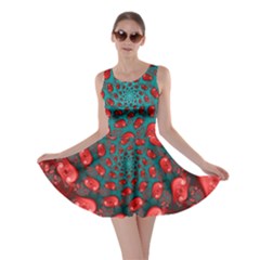 Fractal Red Spiral Abstract Art Skater Dress by Proyonanggan