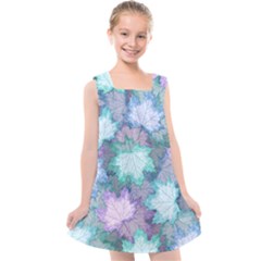 Leaves Glitter Background Winter Kids  Cross Back Dress by Proyonanggan
