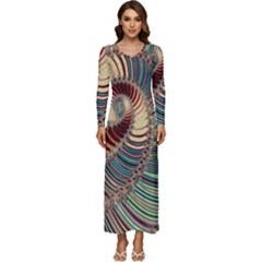 Fractal Strange Unknown Abstract Long Sleeve Longline Maxi Dress by Proyonanggan