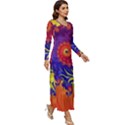 Fractal Spiral Bright Colors Long Sleeve Longline Maxi Dress View3