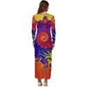 Fractal Spiral Bright Colors Long Sleeve Longline Maxi Dress View4