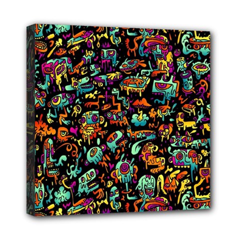 Multicolored Doodle Abstract Colorful Multi Colored Mini Canvas 8  X 8  (stretched) by Grandong