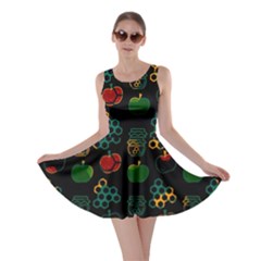 Apples Honey Honeycombs Pattern Skater Dress by Sarkoni