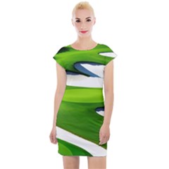 Golf Course Par Green Cap Sleeve Bodycon Dress by Sarkoni