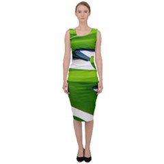 Golf Course Par Green Sleeveless Pencil Dress by Sarkoni