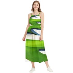 Golf Course Par Green Boho Sleeveless Summer Dress by Sarkoni