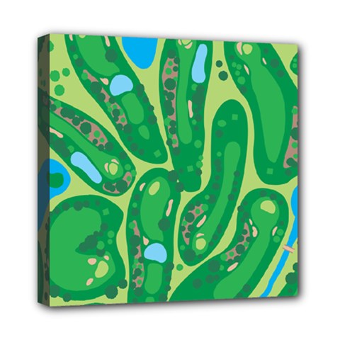 Golf Course Par Golf Course Green Mini Canvas 8  X 8  (stretched) by Sarkoni