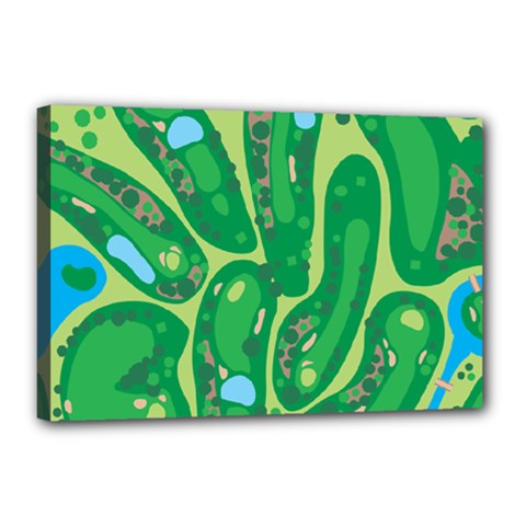 Golf Course Par Golf Course Green Canvas 18  X 12  (stretched) by Sarkoni